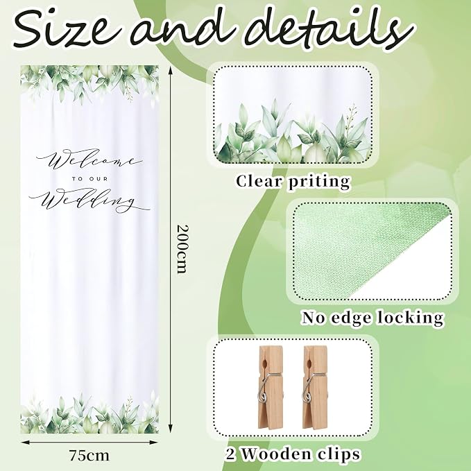 HunnmingRe 29 x 78 Inch Welcome to Our Wedding Sign - Image 3