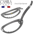 Camila Paris CP3115 French Hair Barrette Clip, Flexible Ponytail Holder No Metal Parts, Strong Hold Grip Hair Clips for Women, No Slip and Durable Styling Girls Hair Accessories, Made in France