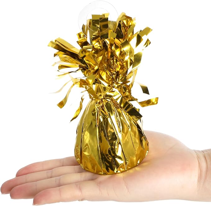 Frcctre 24 Pack Golden Balloon Weights Metallic Anchors Balloon Holder Foil - Image 3