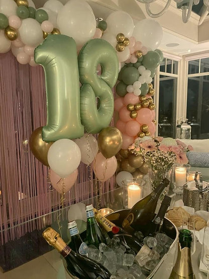 Oliver Green Number 8 Balloon 40 inch, Birthday Party Balloons Decorations | - Image 4
