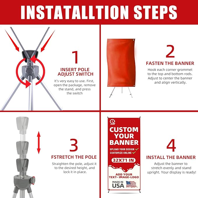 Custom X Banner Stand 32"x71", Portable Retractable Banner - Image 3