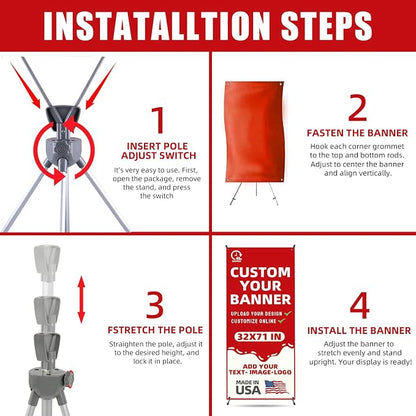 Custom X Banner Stand 32"x71", Portable Retractable Banner - Image 3
