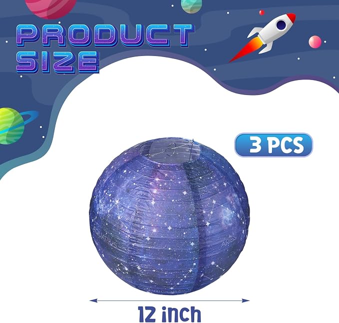 3pcs Galaxy Paper Lanterns - Image 2
