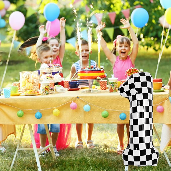 40 Inch Checkered Number Balloon - Image 4