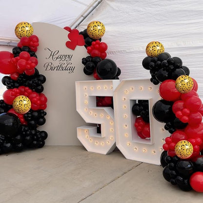 Red and Black Cheetah Print Balloons Arch Kit - Image 7