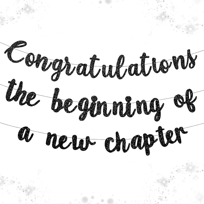 Pre-Strung Congratulations Banner New Chapter & Journey Hanging Garland Glitter by Unknown