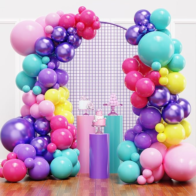 YMSZ Pink Blue Purple Balloons Arch Kit, Birthday Decorations by YMSZ