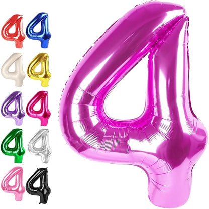 Rosy Purple Number 4 Balloon 40 inch, 4th Birthday Party Balloons Decoration | by Upgesy