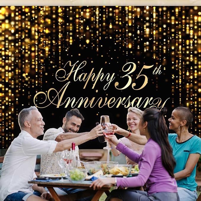 Happy 35th Anniversary Backdrop - Image 3