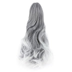 Claw Clip Ponytail Extension 18" Clip in Wavy Ponytail Hair Extensions Long Pony Tails for Women Extensions Black to White Wave Hairpiece