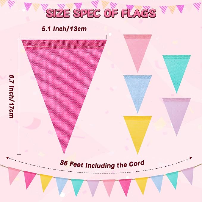 120 Flags/72ft Pennant Banner Flags Garland, Triangle Banner Pennant Flags on a - Image 2