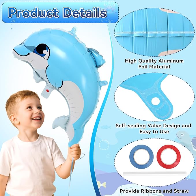 16 Pcs Ocean Animal Balloons, Under The Sea Balloons, Fish Lobster Octopus - Image 5