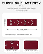 Grommet Headband for Women, Red Triangle Studs 23cm Hollow Out Elastic Hair Band, Eyelets Punk Grunge Stylish Hairband