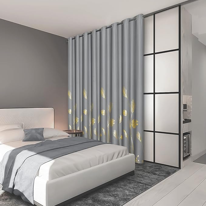 Grey Blackout Curtain for Sliding Door 100W x 84L Inch, Wide Patio Door Curtain - Image 2
