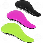 79STYLE 3pcs Detangler Brush Tangle Free Hair Brushes For Kids Knot Free No Pain Detangling Kids Hair Brush Combs For Women Curly Fine Hair (Size 7.4 Inch -Green)