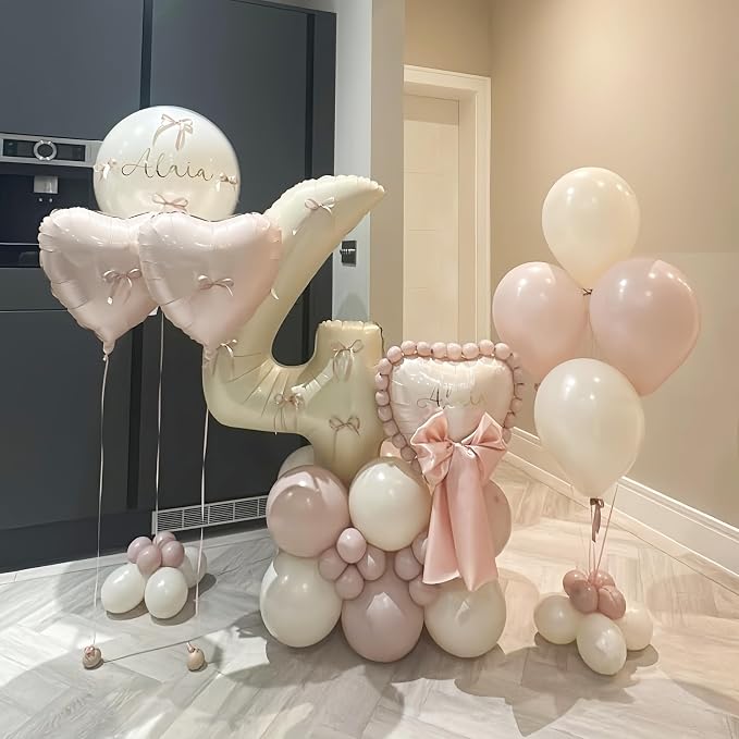 40 Inch Beige Number 1 Balloon for 1st Birthday Decoration, Large Self - Image 8