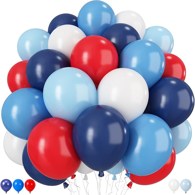 Red Blue White Balloons by Froova
