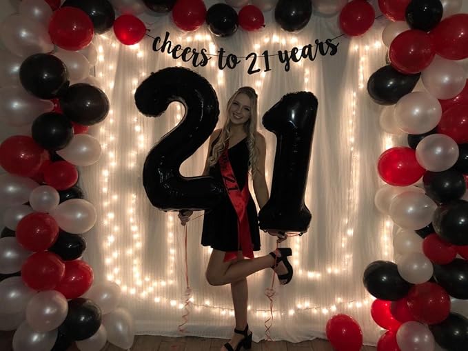 40inch Jumbo Black 21 Number Balloons - Image 7