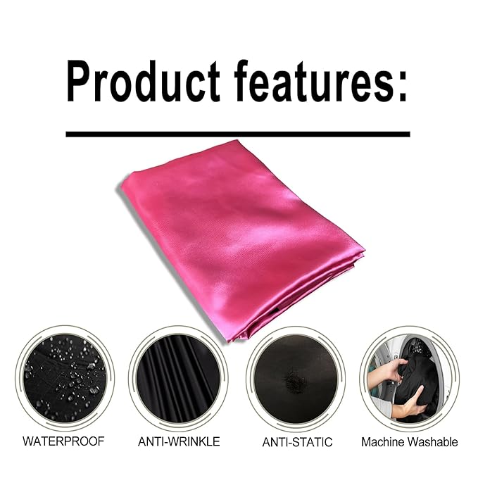 Salon Styling Capes for Clients, Hair Dye Cutting Capes with Elastic Hooks, Waterproof Light Weight Satin Sheen Styling Cape Barber Gown for Stylist, 63”*56”(Pink)