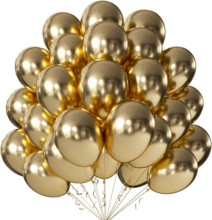 12 Inch Metallic Light Gold Balloons, Baby Shower, Graduate Party Decorations by KALOR