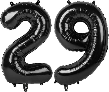 29 Balloon - Black Birthday Number Balloons, 40 Inch Decorations Men Women | by ALPHADELTAPI