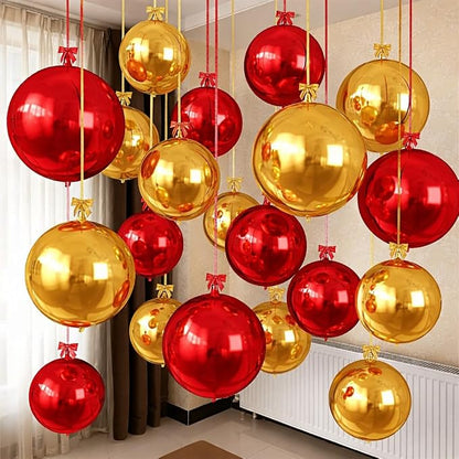 Red Gold Round Foil Balloons by Togvu