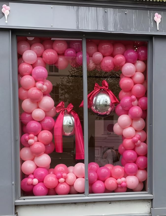 Pink Balloons Set, Metallic Chrome Pearl and Macaron Pink Balloons - Image 7