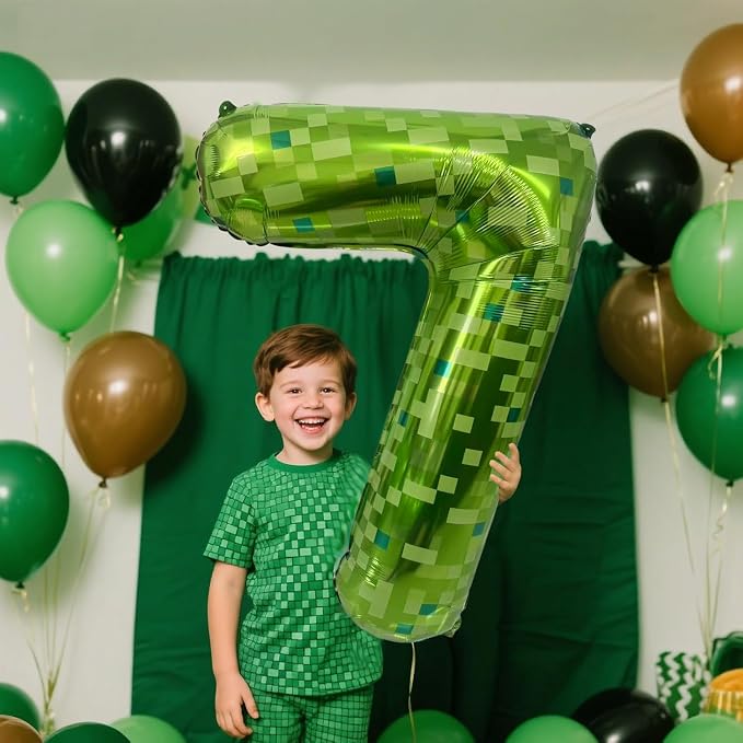 Green Number Balloons, Gaint Green Pixel Number 0 Balloon 40 Inch Dark green 0 - Image 5
