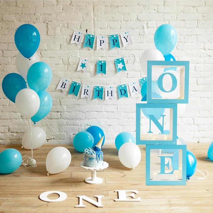 Qeeenar 3 Pcs One Balloon Box Decorations First Birthday Decorations - Image 7