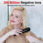 Hair Straightener Brush Cordless, 30s Fast Heating 300Million Negative Ions Hair Straightening Comb Frizz-Free with 6 Temps, 10000mAh Rechargeable Battery Portable for Women Travel Quick Touch-ups