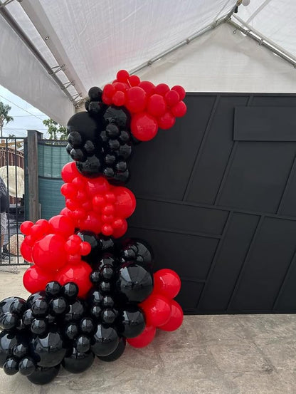 Red and Black Balloon Arch Kit，129Pcs Black and Red Balloons | 4 Sizes Latex - Image 7