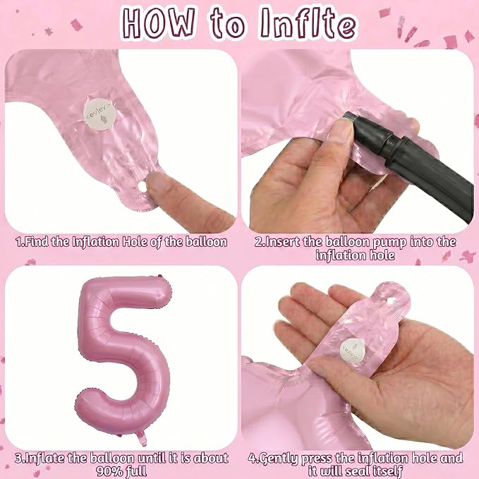 Pearlescent Pink Number 15 Balloon 40 Inch, Shiny Foil - Image 5