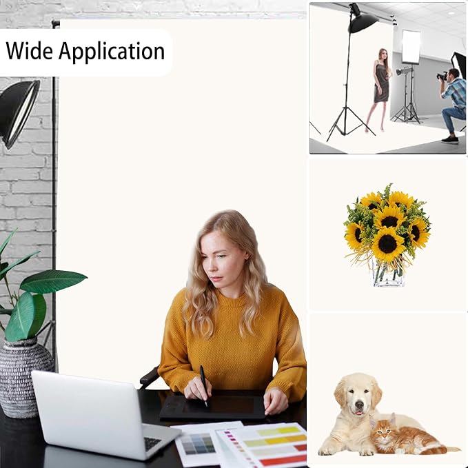 Ivory Photography Backdrop for Photoshoot, Fabric 6x9ft | Versatile Studio - Image 2