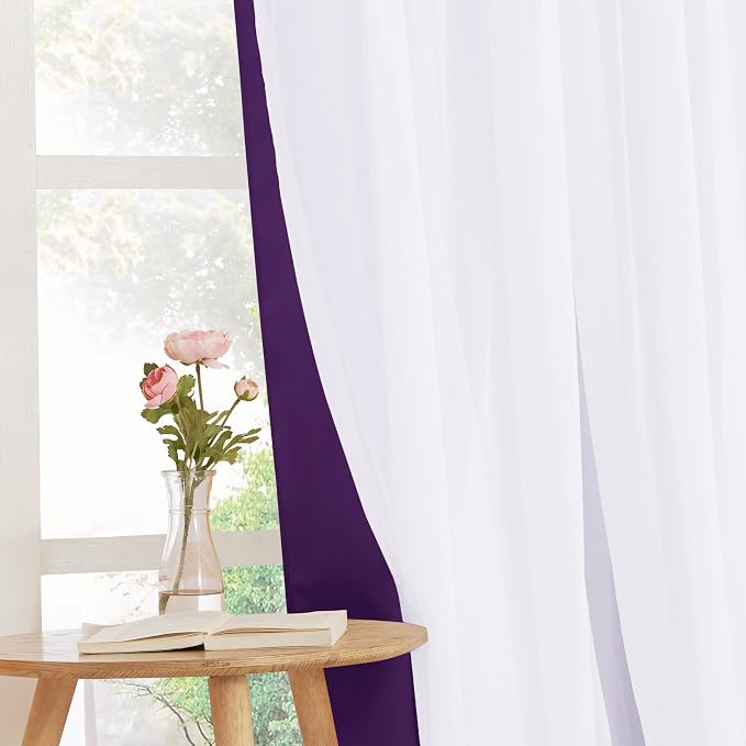 PONY DANCE Bedroom Curtains Purple, Royal Purple | Mix & Match Room Darkening - Image 5