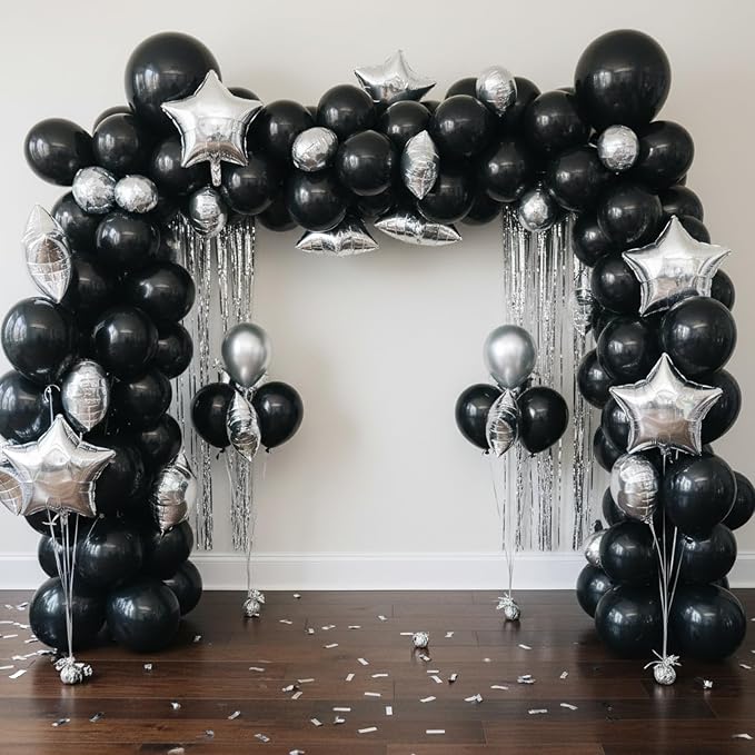 RUBFAC Balloons Black Balloon Arch - Image 7