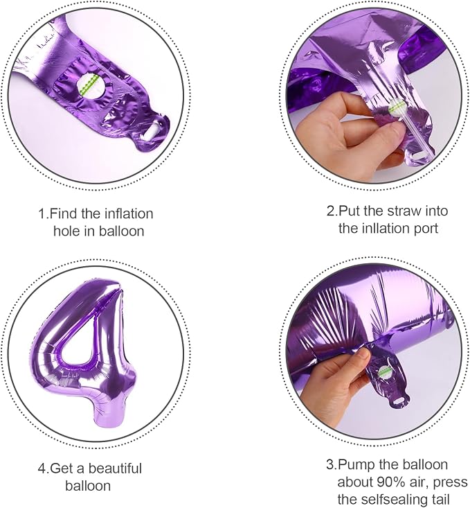 Numbers 14 Balloon 40Inch Purple Balloons - Image 6
