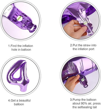 Numbers 14 Balloon 40Inch Purple Balloons - Image 6