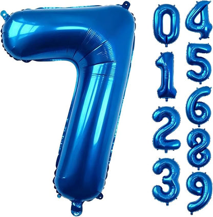 40 Inch Navy Blue Number 7 Foil Balloon by Unknown