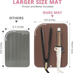 Larger Size Silicone Heat Resistant Mat for Curling Irons, Flat Irons, Hair Straightener and Other Hair Styling Tools, Portable Hot Tools Pad Cover for Travel Vanity Salon(12.0" x 9.0")
