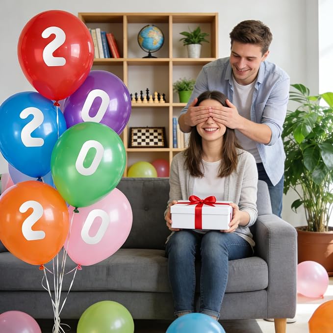 Oubest 12 Inch Colorful Number Balloons, Baby Shower, Graduation & Christmas - Image 7