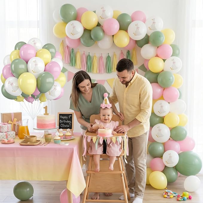 Pink and Green Goose Balloons for Baby Shower Decorations | 12-inch pastel pink - Image 5