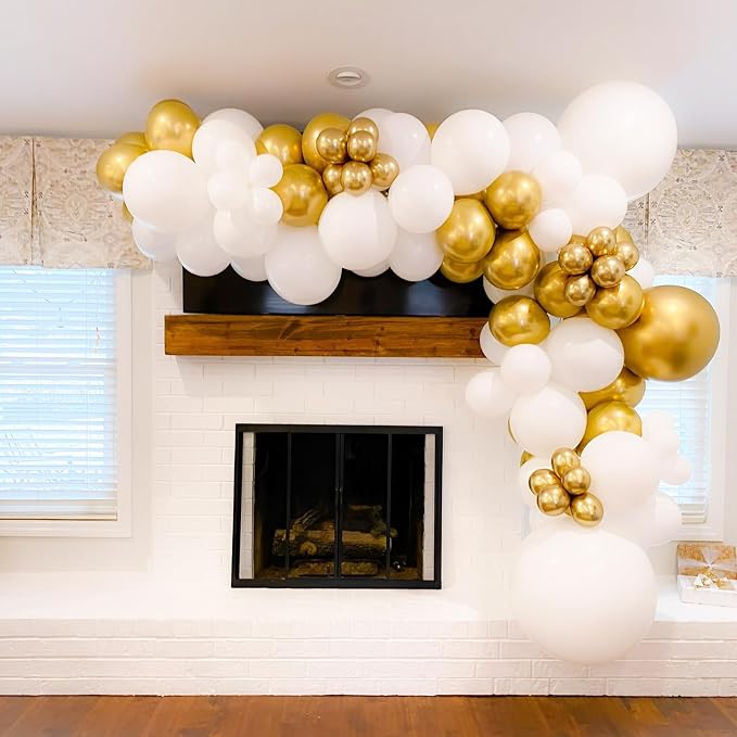 Voircoloria 90pcs Metallic Gold Balloons Garland Arch Kit, 18 12 10 5 Inch | - Image 7