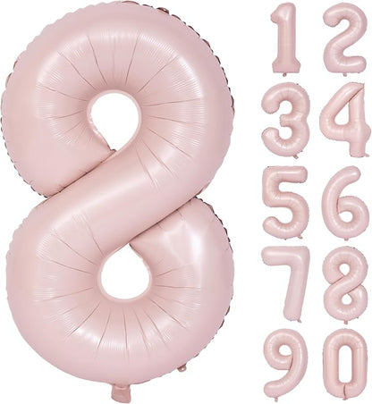 40 In Matte Pink Number Balloons Helium Foil Mylar Balloon Party Digital 8 | by Exquisitehighqualitypartydecorationstomeetyoureveryneed%EF%BC%81