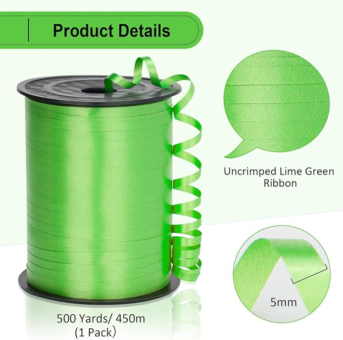 Lime Green Curling Ribbon - Image 5
