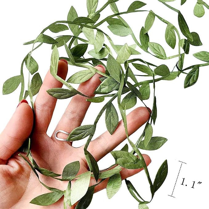 132 Ft Large Leaf Trim Ribbon, Artificial Greenery Garland Vines | String - Image 2