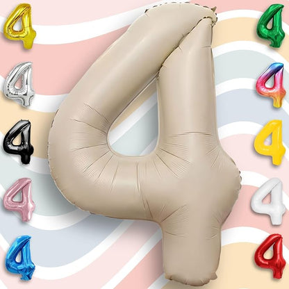 Caramel Number Balloon 4 Mylar Foil Balloons 40 inch - Image 6