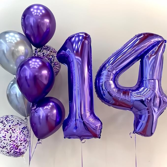 Purple Number 6 Balloon for Girls 6th Birthday, 40 Inch Number Foil Balloon 6 - Image 7