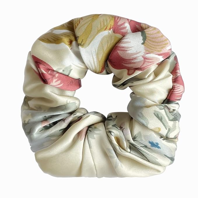 Suncdelv Silk,100% Silk Scrunchies for Hair,22 Momme Hair Ties for Anti-Crease & Breakage,Natural Women Hair Accessories，Fashion Hairbands 3PCS （watercolour）
