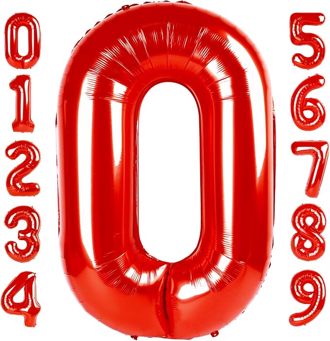 Balloons Number 40 Inch Red 0 Balloon by Mluchee