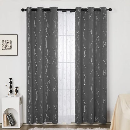 Deconovo Living Room Curtains 108 Inch Long, Thermal Insulated, Room Darkening - Image 2